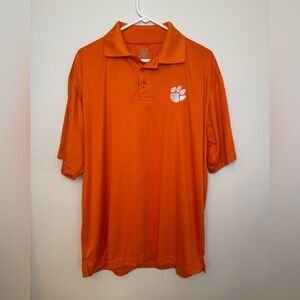 J2 Clemson Tigers Polo Shirt Mens XXL Orange White College Football Short Sleeve
